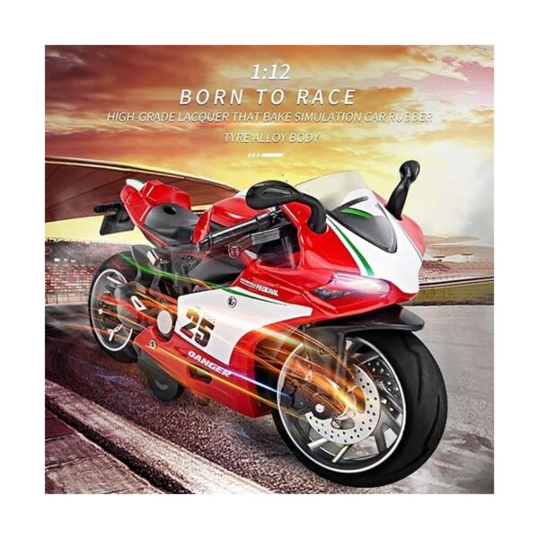 Modelo de motocicleta de tracción escala 112 de juguete