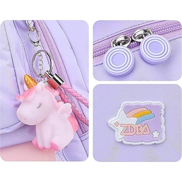 Mochila de unicornio rosa para niñas bolsa de libros