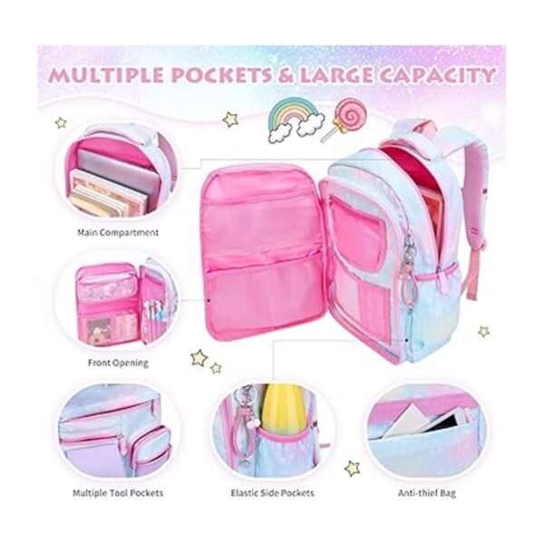 Mochila escolar para niñas linda bolsa de libros para_4