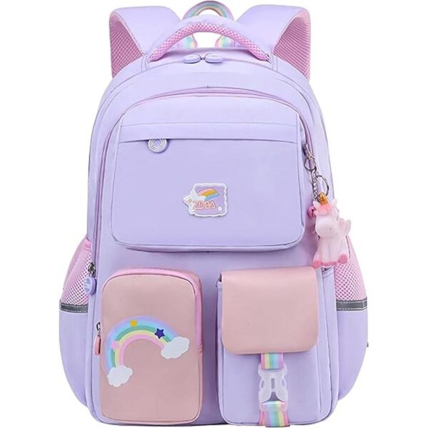 Mochila de unicornio rosa para niñas bolsa de libros