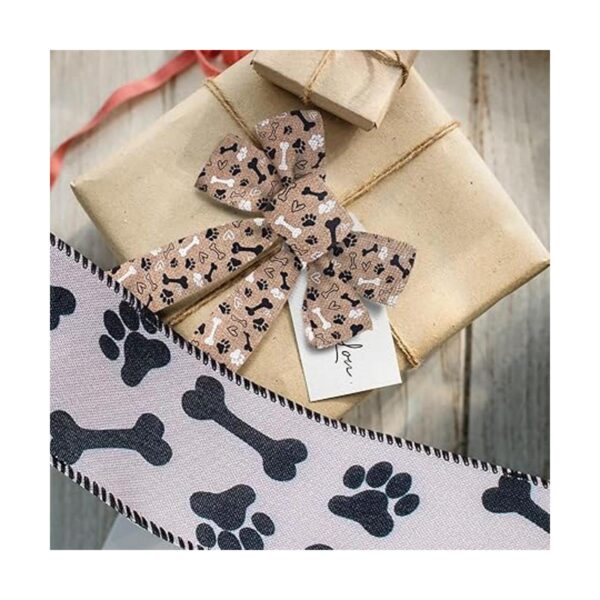 Mlurcu Cinta de perro con estampado de patas 5 rollos de