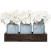 Mkono Mason Jar Bandeja decorativa de madera con 3 tarros_1