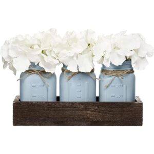 Mkono Mason Jar Bandeja decorativa de madera con 3 tarros_1