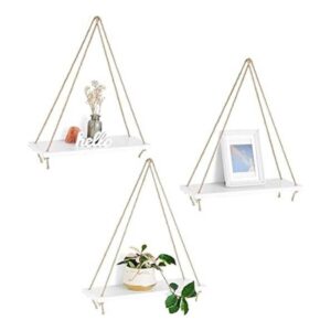 Mkono Estantes colgantes de madera para pared decoración_1