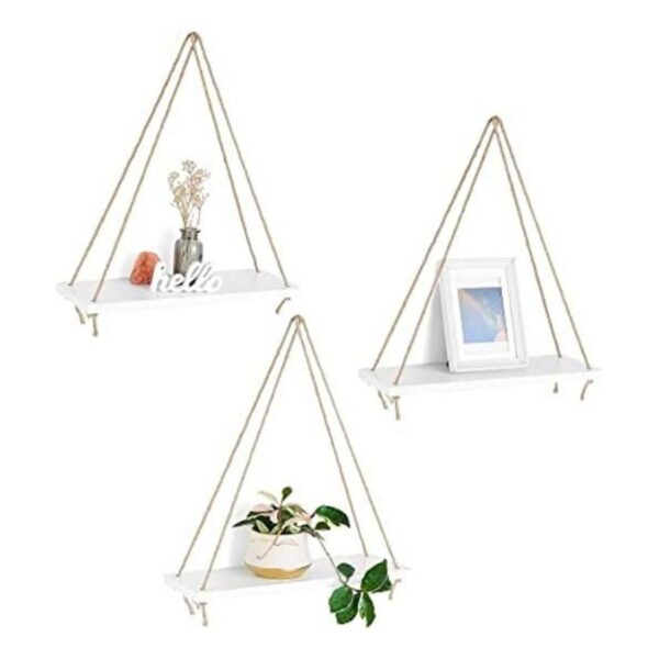 Mkono Estantes colgantes de madera para pared decoración_1