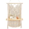 Mkono Estante colgante de pared de macramé decoración