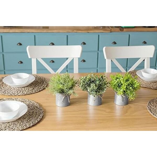 Mkono Mini plantas falsas en macetas de metal galvanizado_2