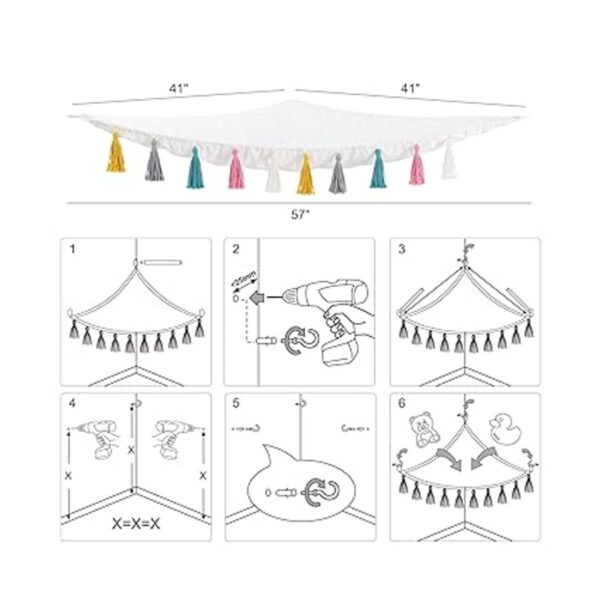 Mkono Hamaca de juguete de peluche colgante de macramé_5
