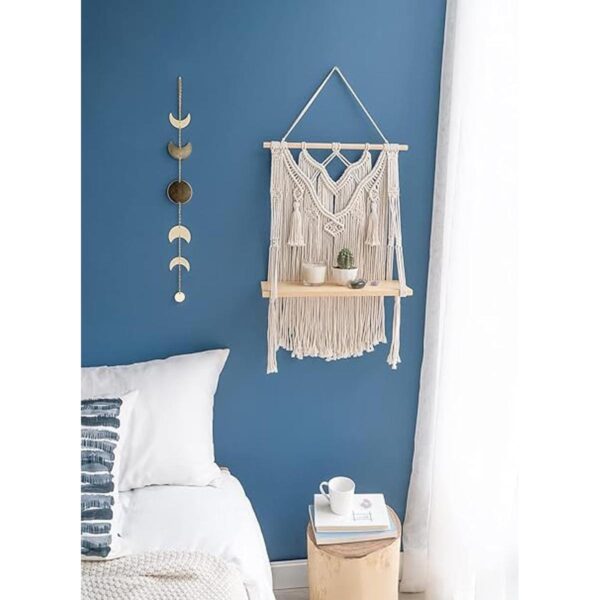 Mkono Estante colgante de pared de macramé decoración
