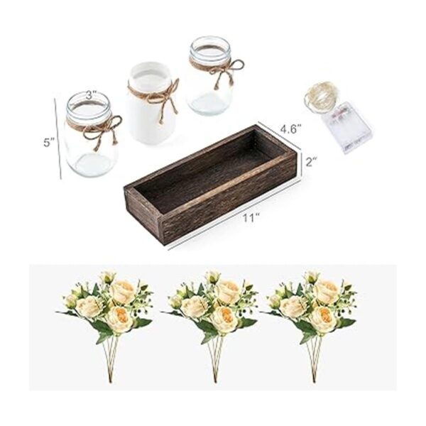 Mkono Decoración de mesa de centro de mesa con 3 tarros