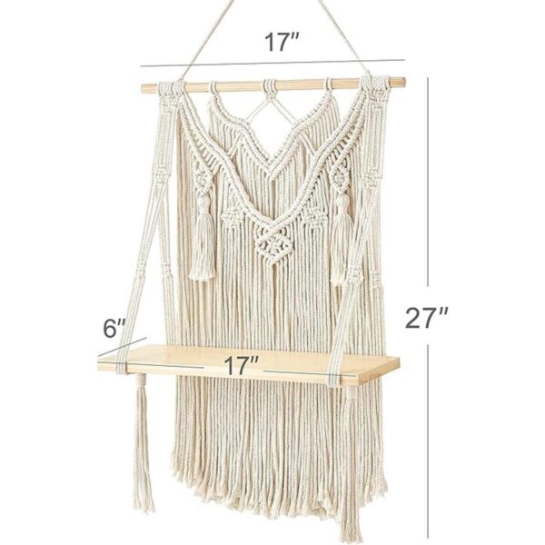 Mkono Estante colgante de pared de macramé decoración