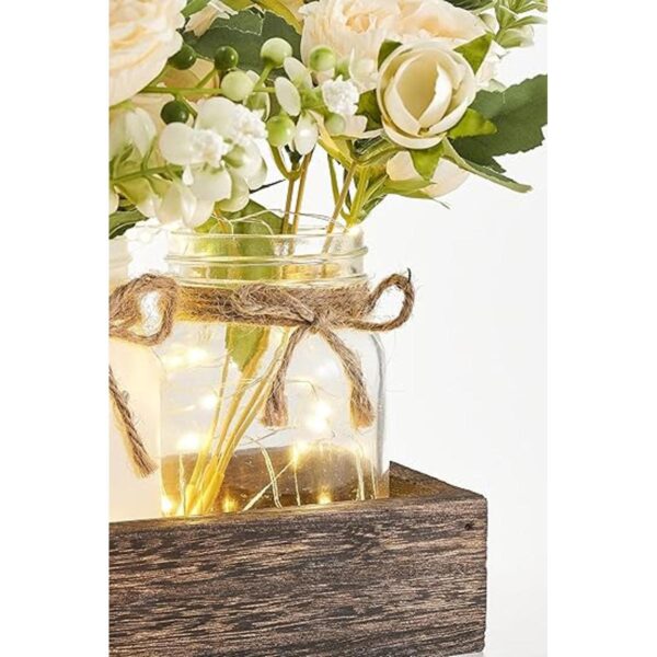 Mkono Decoración de mesa de centro de mesa con 3 tarros