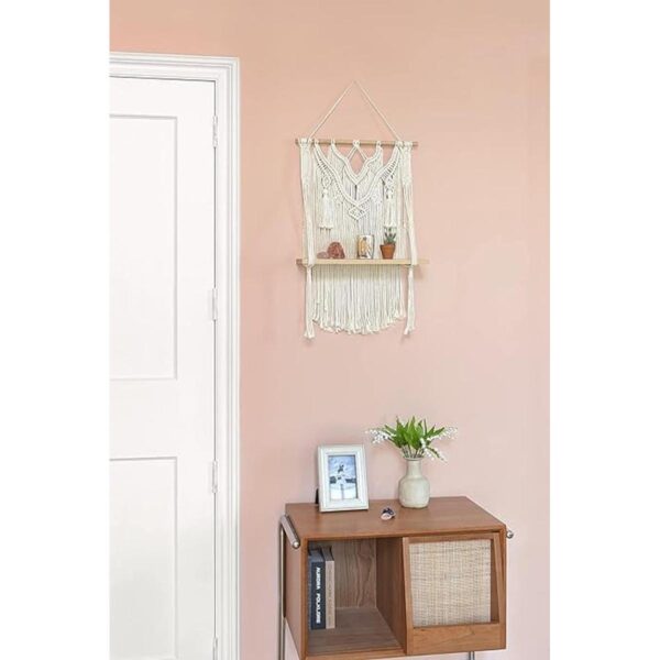 Mkono Estante colgante de pared de macramé decoración