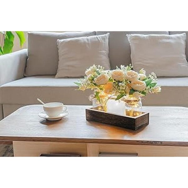 Mkono Decoración de mesa de centro de mesa con 3 tarros