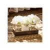 Mkono Centro de mesa de mesa floral iluminado con 3 tarros_5