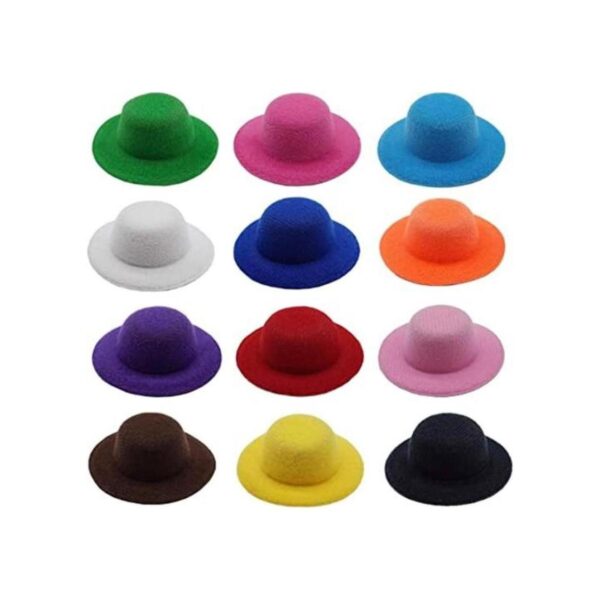 Mini sombreros formales de 12 colores sombreros de muñeca_1