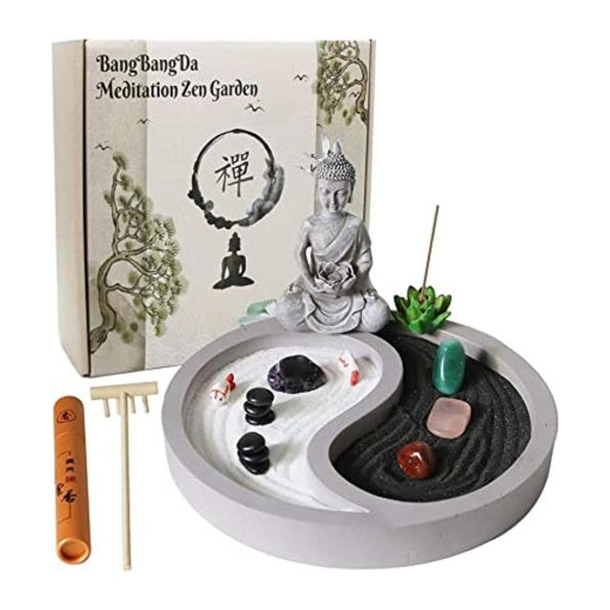 Mini kit de jardín Zen para escritorio jardín de arena de