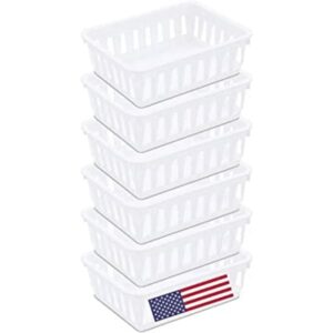 Mini cestas de plástico organizar cajón blanco_1