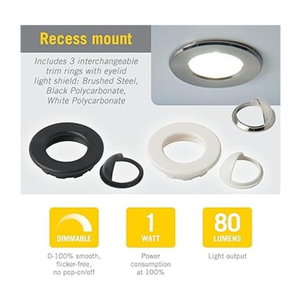 Mini empotrable regulable LED Puck Light blanco brillante_6