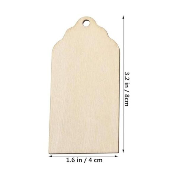 Mini etiqueta de madera sin terminar colgante de madera_2