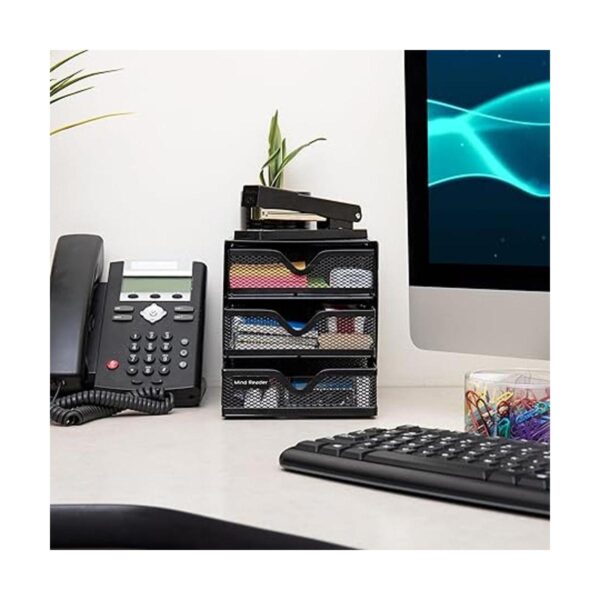Mind Reader Organizador de cajones de 3 niveles color negro_4