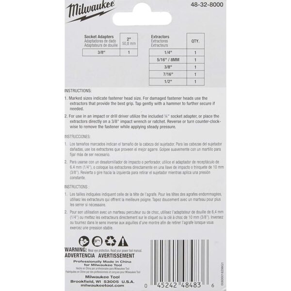 Milwaukee 48328000 Shockwave Juego de extractor de impacto_3