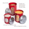 MiXPRESSO Juego de 3 botes rojos para la cocina tarros de