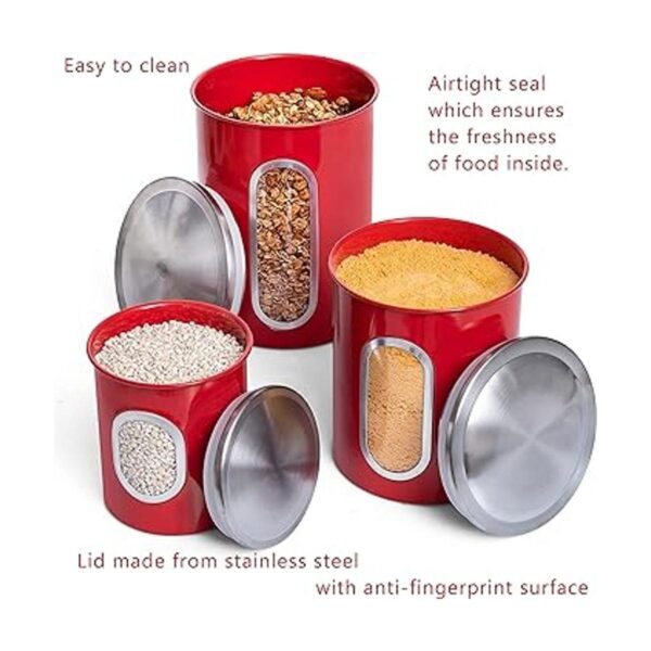 MiXPRESSO Juego de 3 botes rojos para la cocina tarros de