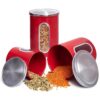 MiXPRESSO Juego de 3 botes rojos para la cocina tarros de
