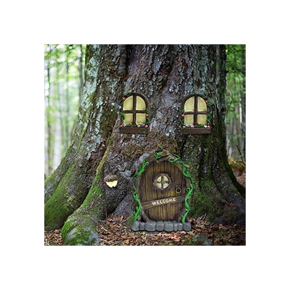 Meyas Gnomo de hadas en miniatura para ventanas y