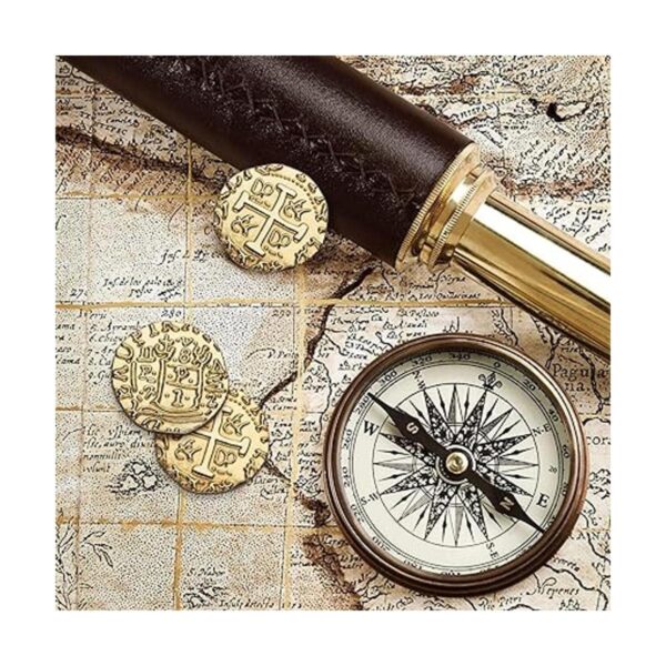 Metal Pirate Coins 35 X Large Gold Treasure Coin Set_3