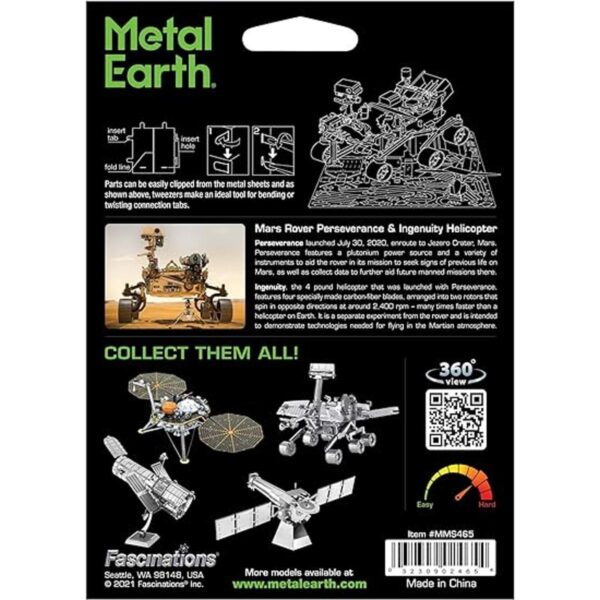 Metal Earth Mars Rover Perseverance Ingenuity Helicopter