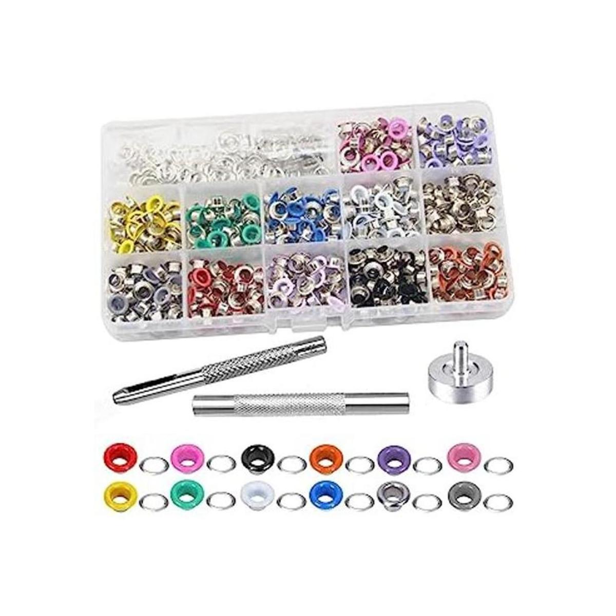 Mesee Juego de 600 ojales de metal multicolor de 316