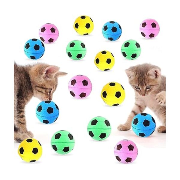 Meric Bolas de esponja para gatos pelotas de fútbol de_2