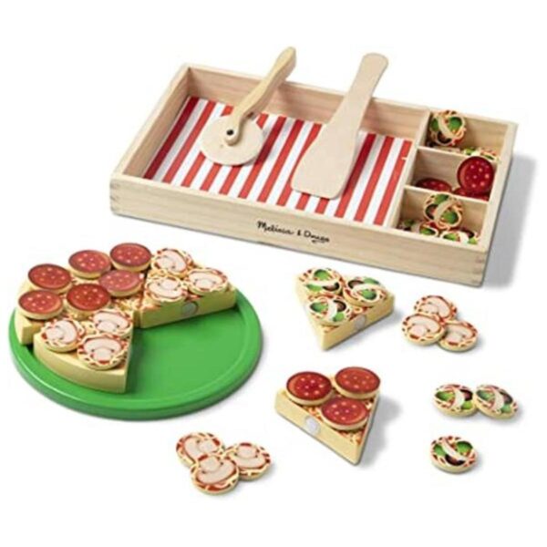 Melissa Doug Pizza Party Play Food Set de madera con_1