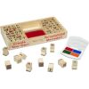 Melissa Doug Juego de sellos de madera del alfabeto 56_1