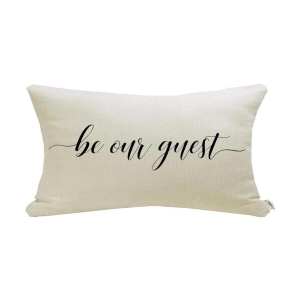 Meekio Fundas de almohada de granja con cita Be Our Guest