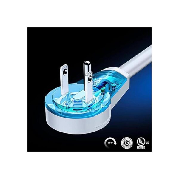 Maximm Cable de extensión de 6 pies enchufe plano blanco_2