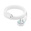Maximm Cable de extensión de 6 pies enchufe plano blanco_1
