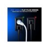 Maximm Cable de extensión de 6 pies enchufe plano blanco_3