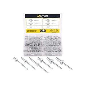 Mardatt 210 remaches ciegos de aluminio de extremo abierto