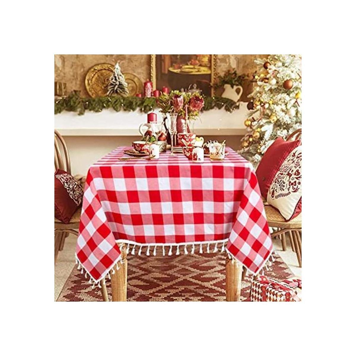 Mantel cuadrado a cuadros de 54 x 54 pulgadas mantel a