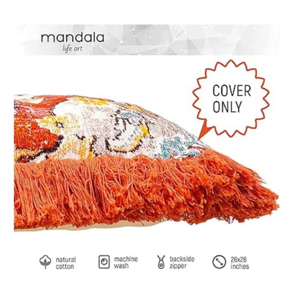 Mandala Life ART Funda de cojín cuadrada de meditación con