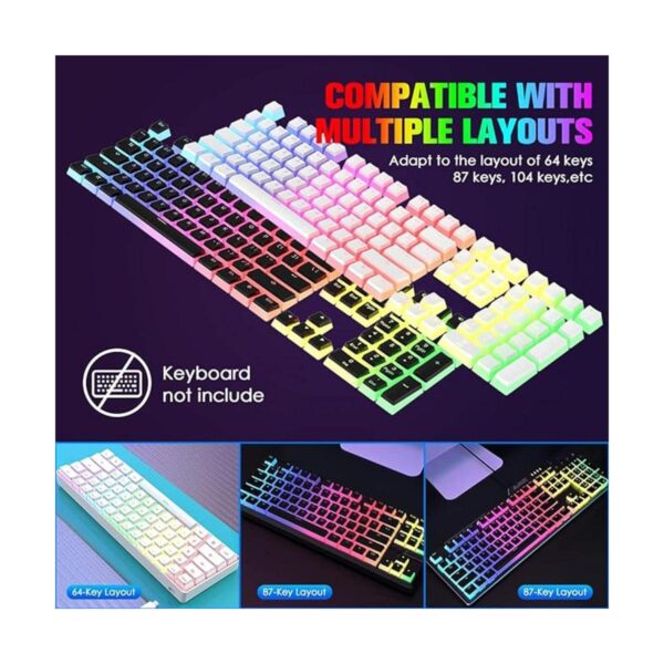 Manbasnake Pudding Keycaps Juego de teclas PBT con capa