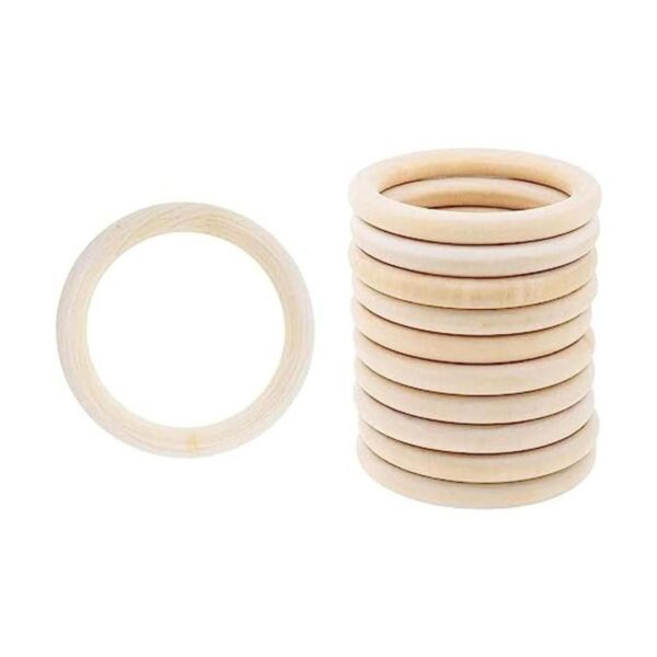 Mandala Crafts Anillos de madera natural de 10 3.9 in 4_1
