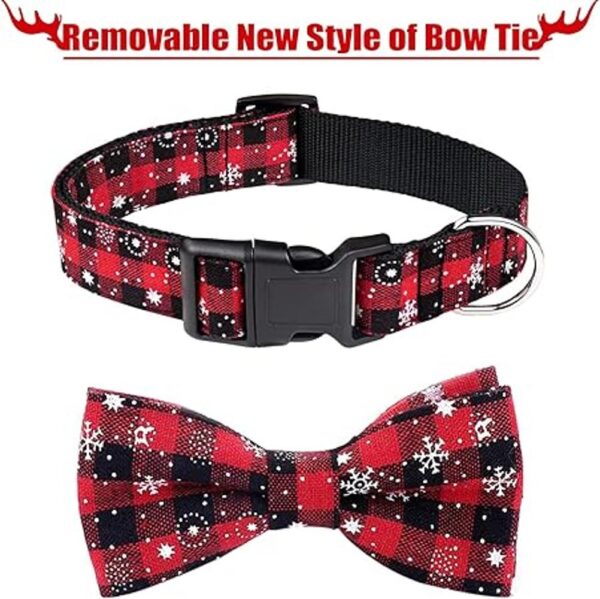 Malier Collar de perro de Navidad y pajarita con patrón