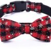 Malier Collar de perro de Navidad y pajarita con patrón