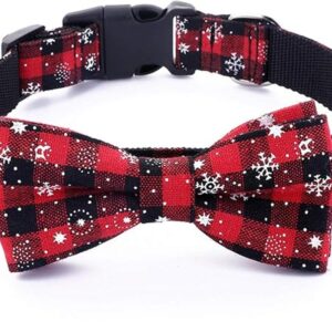 Malier Collar de perro de Navidad y pajarita con patrón
