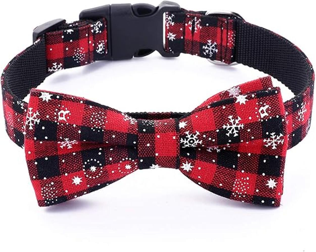 Malier Collar de perro de Navidad y pajarita con patrón