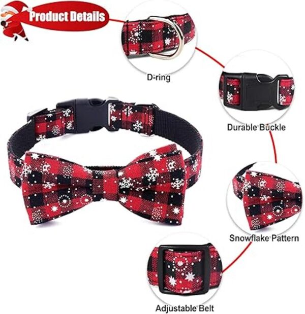 Malier Collar de perro de Navidad y pajarita con patrón